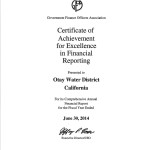 GFOA Award - Certificate of Achievement for Excellence in Financial Reporting Award FY 2014